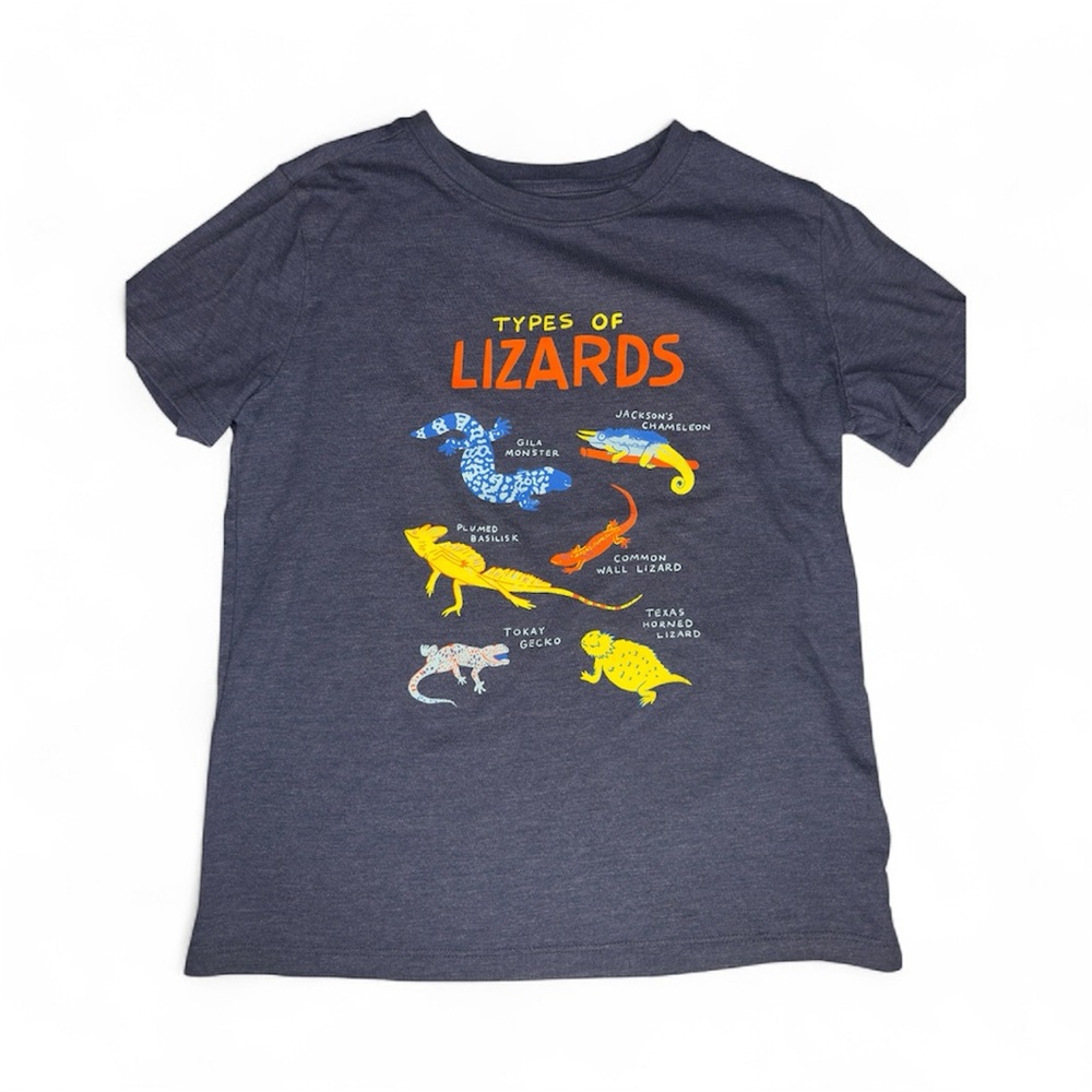 Cat & Jack Navy Blue Lizard Graphic Tee